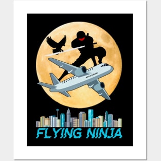 Flying Ninja - Funny Ninja Warrior Posters and Art